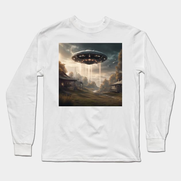 A Visit Long Sleeve T-Shirt by UFO CHRONICLES PODCAST